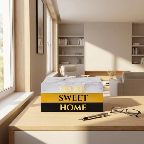 Decorative Faux Books Set of 3 HOME SWEET HOME Home Decor Coffee Table Centerpiece