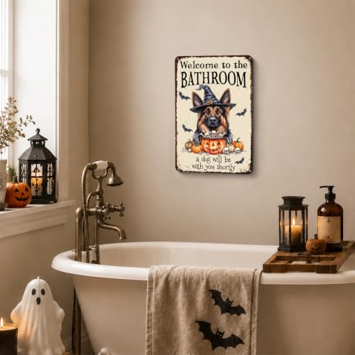 Halloween Wall Art German Shepherd Dog Sign - Funny Bathroom Decorations - Variation of THIS listing
