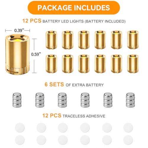 Mini RGB LED Lights Battery Powered for Crafts & Decorations - 12 Pack