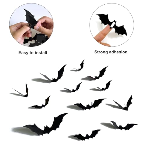 Halloween Birthday Banner with Bat & Skull Decorations - Black Glitter Party Decor