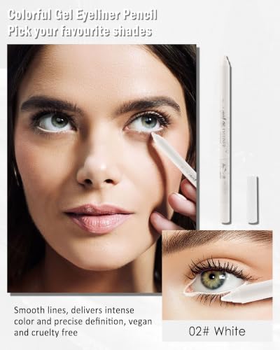 White Waterproof Waterline Eyeliner Pencil - Matte Cream, Pack of 1