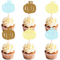 Pumpkin Cupcake Toppers Glitter Picks - Fall Harvest Party Decorations - 24 Pcs - Pumpkin-1