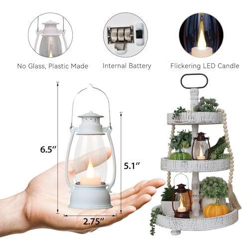 White Mini Lanterns 12-Pack - 6 Inch Flameless LED Decor for Weddings, Christmas & Rustic Events