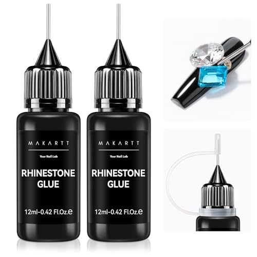 Strong Hold Rhinestone Nail Glue Gel for 3D Nail Art & Charms - 2 Pack