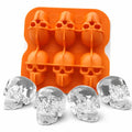 Skull Ice Cube Mold - Orange Silicone Ice Tray for Whiskey & Cocktails