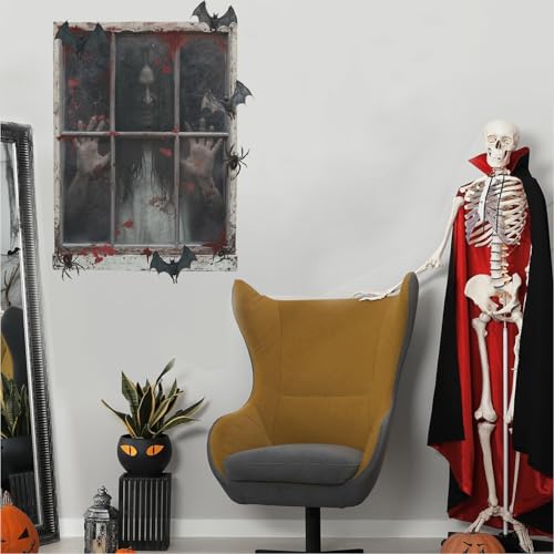 Halloween Wall Decal Scary Ghost 3D Spooky Zombie Wall Sticker for Halloween Party - Variation of Scary Ghost