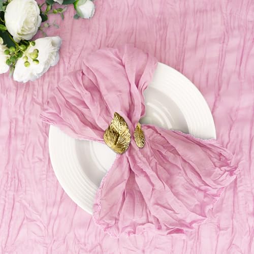 20x20 Inch Pink Cheesecloth Napkins Set of 100 - Rustic Boho Table Decor