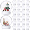 DIY Clear Snow Globes Bulk Set - 24 Pieces 3.9 Inch Fillable Christmas Decor