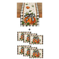 Pumpkin Buffalo Plaid Place Mats & Table Runner Set - Fall Decor 6 Pcs