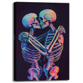 Skeleton Wall Art Kissing Skull Poster - Halloween Horror Decor 16x24 Framed Artwork Variation of Artwork-3