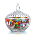 21oz Glass Candy Dish with Lid - Clear Crystal Cookie Jar, Food Storage