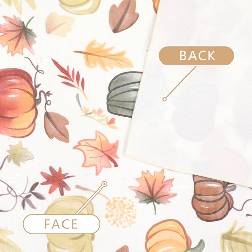 Fall Table Runner for Kitchen Dining 13x60 Inches - Harvest Pumpkins & Maple Leaves, Water-Proof & Washable