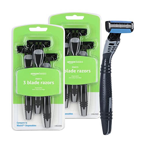 Disposable Razors for Men - 3-Blade, Hypoallergenic, Close Shave, 6 Pack