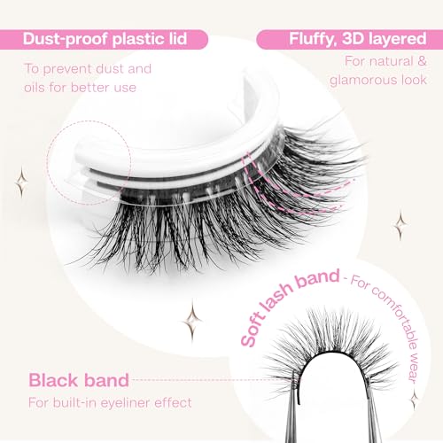 Self Adhesive Eyelashes - Natural Look Spiky Manga Reusable False Lashes A21