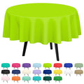 6 Pack Lime Green Round Disposable Plastic Tablecloths - 84 Inch for Events & Parties
