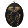 Skeleton Couple Wall Art - Gothic Oval Canvas Decor for Bedroom & Home, Variation of Skeleton