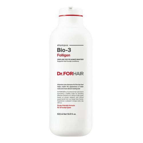Dr.FORHAIR Folligen Bio-3 Shampoo - Korean Hair Care for Volume & Thickness | 16.91 fl oz