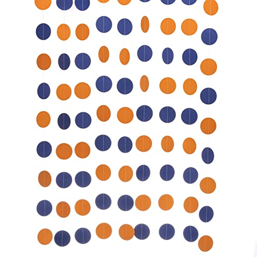 Orange and Blue Paper Garland Party Decorations Circle Dot Backdrop 30 Feet