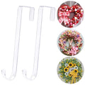 Clear 12-Inch Wreath Hangers for Front Door, 2 Pack Christmas Easter Decorations - Variation: Clear-12IN 2Pack