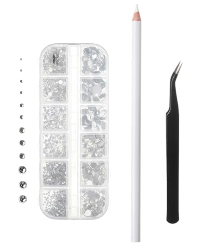 Rhinestones 2000 pcs with Tweezer & Picking Pen for DIY Crafts & Nail Art