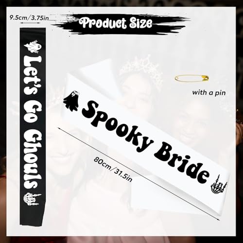 Halloween Bridal Sash Set - Spooky Bride and Bridesmaid Sashes for Gothic Bachelorette Party