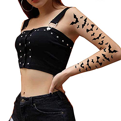 Halloween Vampire Bat Temporary Tattoos - Waterproof Body Stickers for Kids & Adults