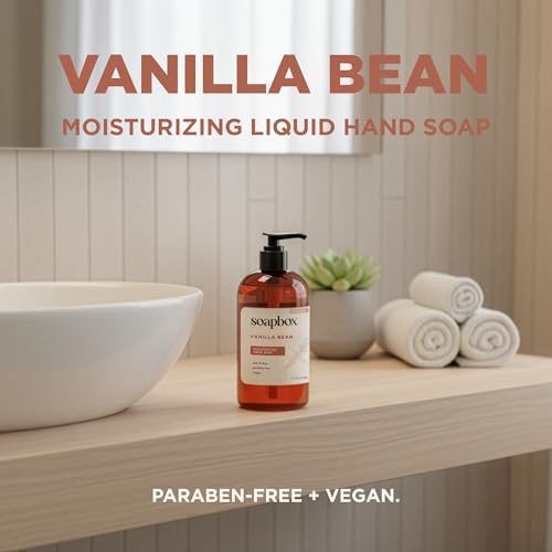 Soapbox Vanilla Bean Liquid Hand Soap - Moisturizing Hand Wash - 3 Pack - Sensitive Skin