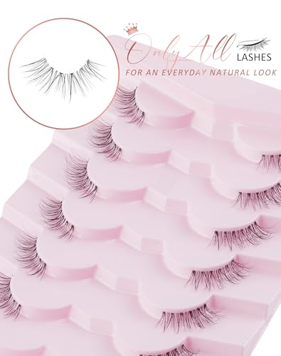 Half Eyelashes Corner Lashes Natural Wispy 7 Pairs C11 (8-13MM) - Lightweight Reusable False Lashes