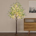 Lighted Olive Tree Artificial Indoor 6Ft with Fairy Lights - Realistic Decor