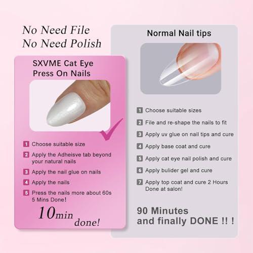 Press On Glitter Cat Eye Nails Medium Almond Black Purple Variation of THIS Listing