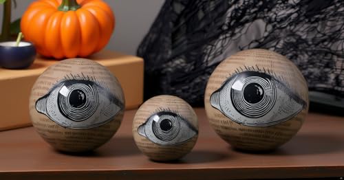Halloween Eyeball Decorations - 9 Pc Spooky Foam Orbs for Party & Home Decor