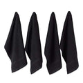 Black Waffle Dishtowel Set - 15x26 Inches, 4 Pieces, Cotton Kitchen Towels