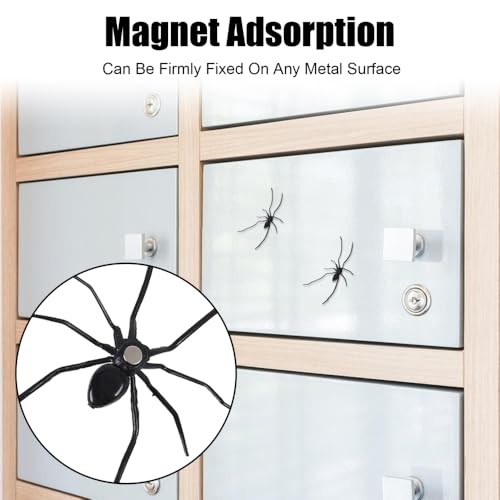 Black Spider Refrigerator Magnet 2PCS Halloween Office Decor Pranks