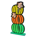 Fall Pumpkin Infinity Mirror Tunnel Lights - 3 Stacked Pumpkins for Autumn Decor, Yellow Orange Green Variation