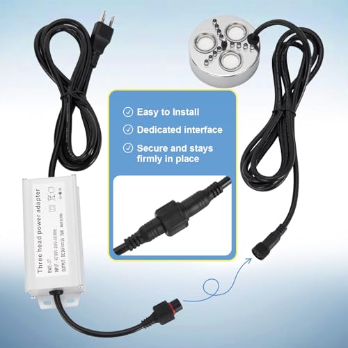 Floating Pond Fogger with LED Lights - 3-Head Ultrasonic Mist Maker 1500ml/h for Water Features & Halloween Decor