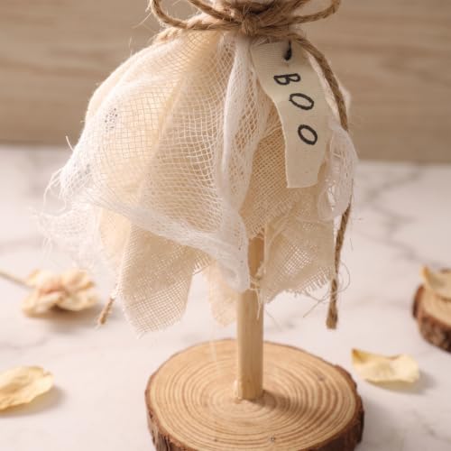 Halloween Ghost Table Centerpiece Decorations Set - Primitive Wooden Halloween Decor