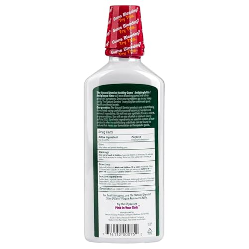 The Natural Dentist Healthy Gums Antigingivitis/Antiplaque Rinse, Adults 12 & Up, Gingivitis Mouthwash for Bleeding Gums, Safe for Chemo Patients, Aloe Vera, Alcohol-free, Three 16.9 fl oz bottles