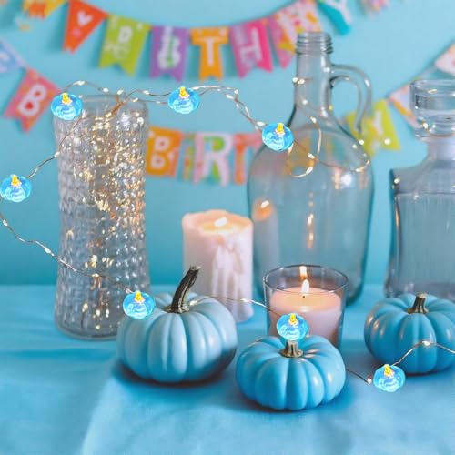 Blue Pumpkin String Lights - 2 Pcs Fall Thanksgiving Decor 6.5 ft - Variation: Blue / Pumpkin