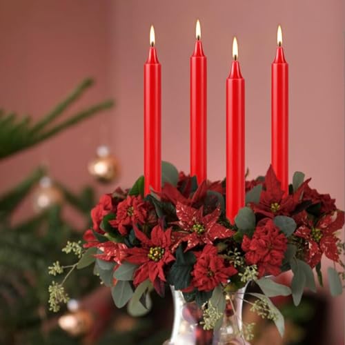 40 Red Unscented Candle Set - 4 Inch Spell & Ritual Tapers with Variation 4"40pcs-Red