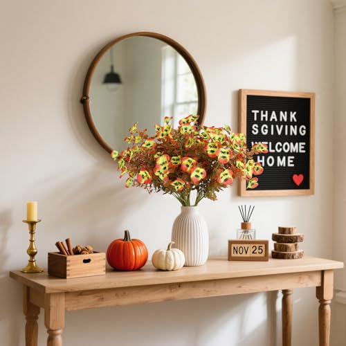 Artificial Fall Flowers for Decoration - 20 Bundles Faux Autumn Mums Outdoor UV-Resistant Plants