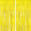 Pastel Yellow Foil Fringe Curtains 2 Pack for Birthday & Party Decorations