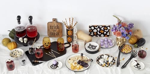 Halloween Porcelain Mug Set for 4 - 10oz Trick or Treat Motif - Vintro Collection