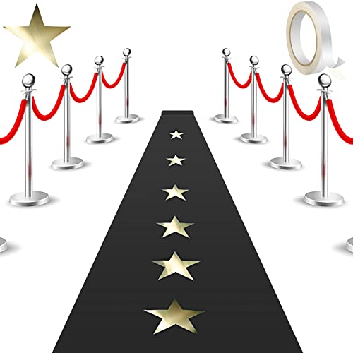 Party Not Slip Carpet Runner - 2.6 x 30 Feet Black Aisle & Event Rug with Accessories