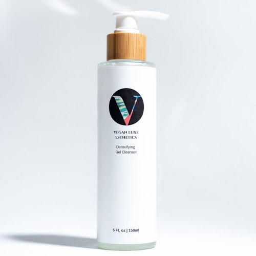 Vegan Luxe Esthetics Skincare I Detoxifying Gel Cleanser I Face Cleanser for Oily + Combination Skin Types I Controls Acne, Oil and Reduces the appearance of Pores.