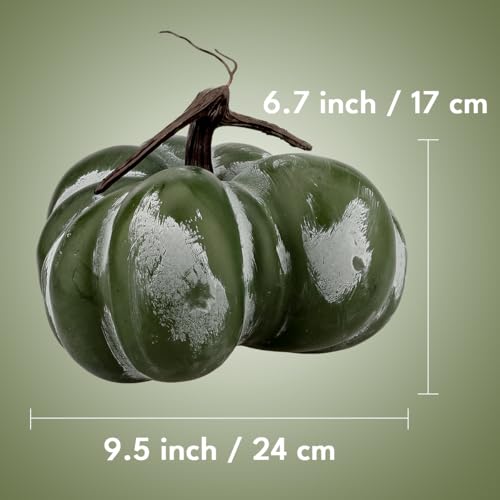 Fake Pumpkin Decorative Centerpiece - Brown 9.5 Inch Autumn Fall Craft