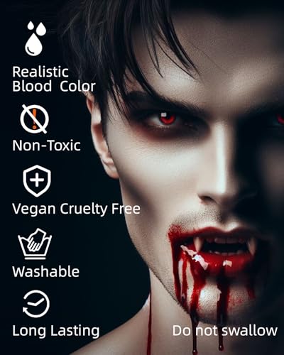 Halloween Fake Blood Makeup Kit for Zombie Vampire Costumes - 4PCS Special Effects Set