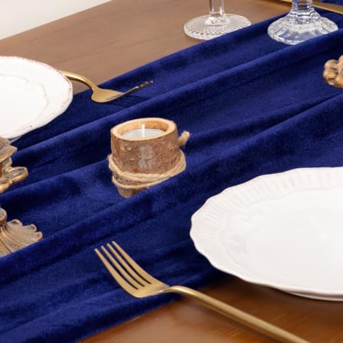 Royal Blue Velvet Table Runner 20 x 120 Inches 2 Pack Wedding & Event Decor