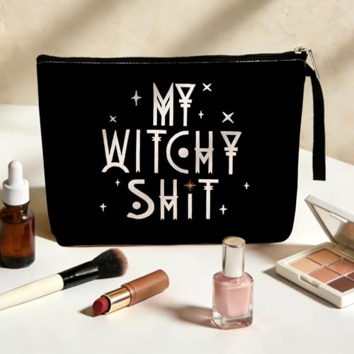 Funny Witch Makeup Bag for Women - Black 1448 - Witchcraft Gift