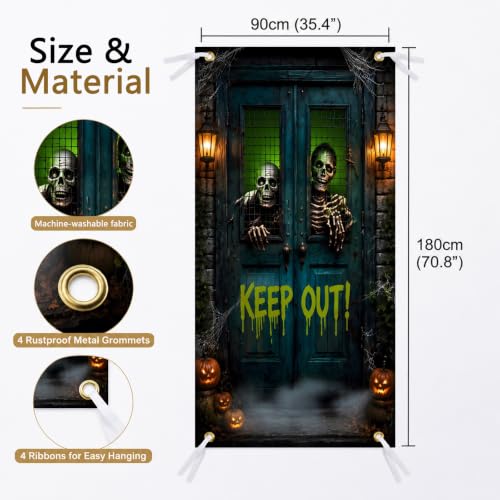 Halloween Door Cover Skeleton Party Decor Keep Out - Variation 10