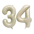 40 Inch Number Foil Balloon for 34th Birthday Celebration - Cream White